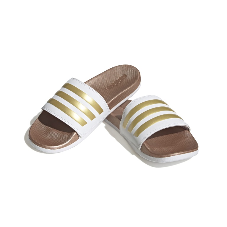 adidas Badeschuhe Adilette Comfort weiss/gold Damen - 1 Paar